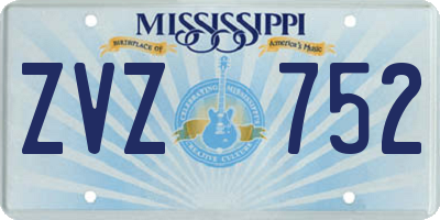 MS license plate ZVZ752