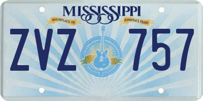 MS license plate ZVZ757