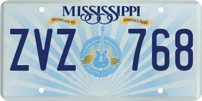 MS license plate ZVZ768