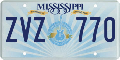 MS license plate ZVZ770