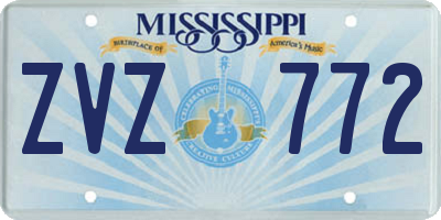 MS license plate ZVZ772