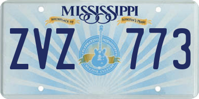 MS license plate ZVZ773