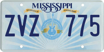 MS license plate ZVZ775
