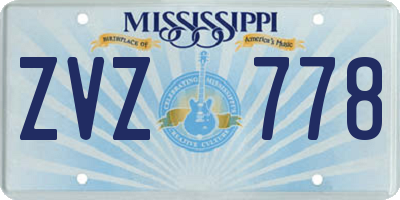 MS license plate ZVZ778