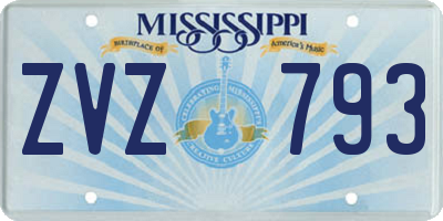 MS license plate ZVZ793
