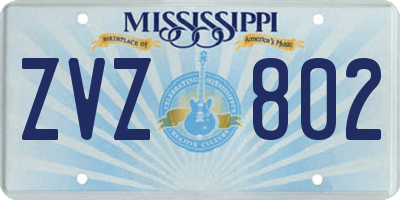 MS license plate ZVZ802