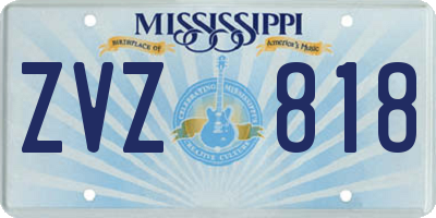 MS license plate ZVZ818