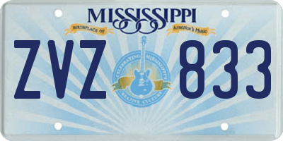MS license plate ZVZ833