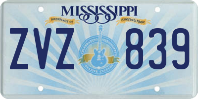 MS license plate ZVZ839
