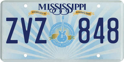 MS license plate ZVZ848