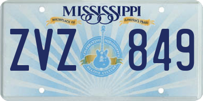 MS license plate ZVZ849