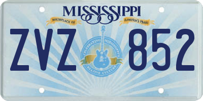 MS license plate ZVZ852