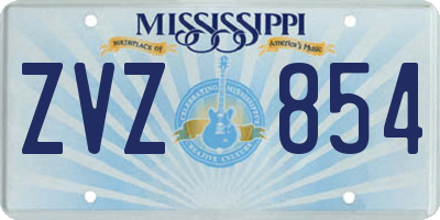 MS license plate ZVZ854
