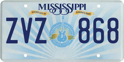 MS license plate ZVZ868