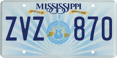 MS license plate ZVZ870