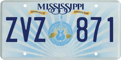 MS license plate ZVZ871