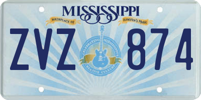 MS license plate ZVZ874