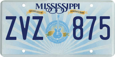 MS license plate ZVZ875