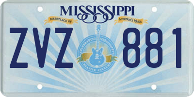 MS license plate ZVZ881