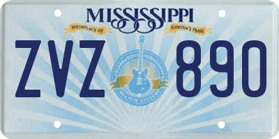 MS license plate ZVZ890