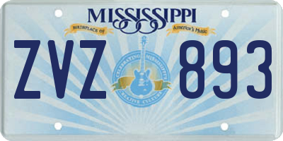 MS license plate ZVZ893