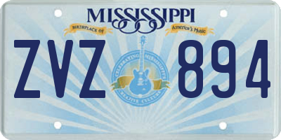 MS license plate ZVZ894