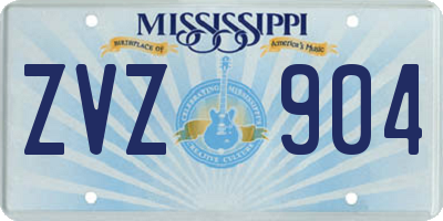 MS license plate ZVZ904