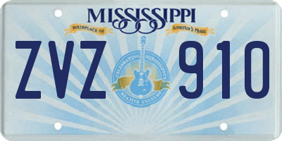 MS license plate ZVZ910