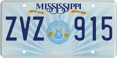 MS license plate ZVZ915