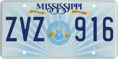 MS license plate ZVZ916