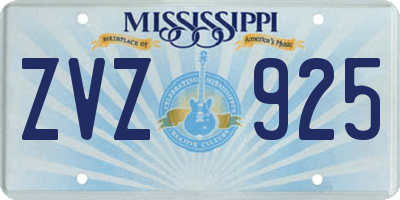 MS license plate ZVZ925