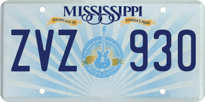 MS license plate ZVZ930