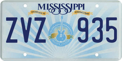 MS license plate ZVZ935
