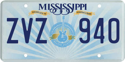 MS license plate ZVZ940