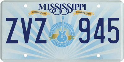 MS license plate ZVZ945