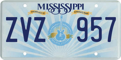 MS license plate ZVZ957