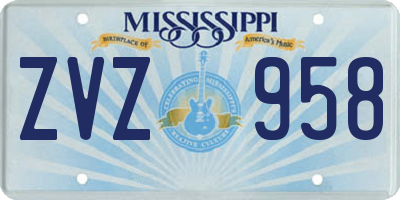 MS license plate ZVZ958