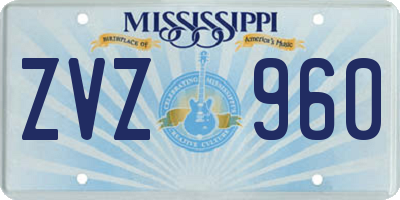 MS license plate ZVZ960