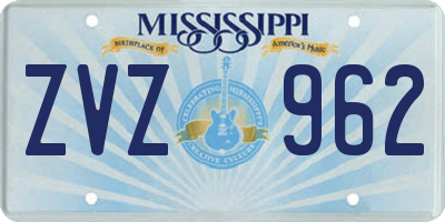 MS license plate ZVZ962