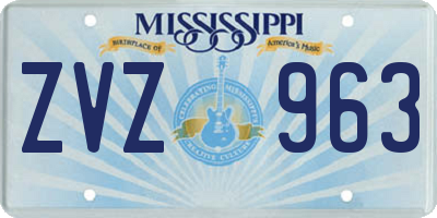 MS license plate ZVZ963
