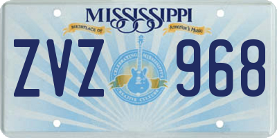MS license plate ZVZ968