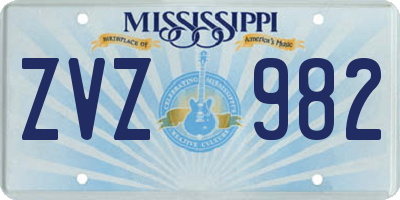 MS license plate ZVZ982