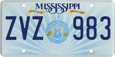 MS license plate ZVZ983