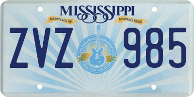 MS license plate ZVZ985