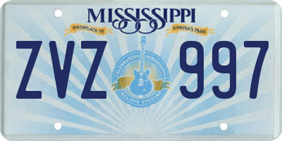 MS license plate ZVZ997