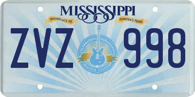 MS license plate ZVZ998
