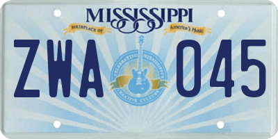 MS license plate ZWA045