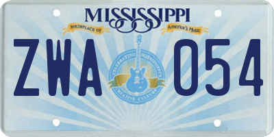MS license plate ZWA054