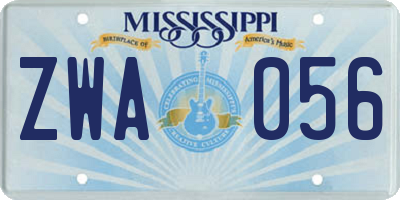 MS license plate ZWA056