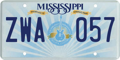 MS license plate ZWA057